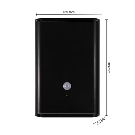 Lampa LED Akumulatorowa Magnes 2.5W 250lm 3000/4000/6500K CCT 60° z Czujnikiem Ruchu Ściemnialna Czarny Turo Masterled