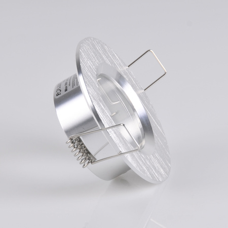 Oprawa Podtynkowa Okrągła Srebrna Szczotkowana BORAS Oczko MR16 IP44 GOLDLUX (Polux)