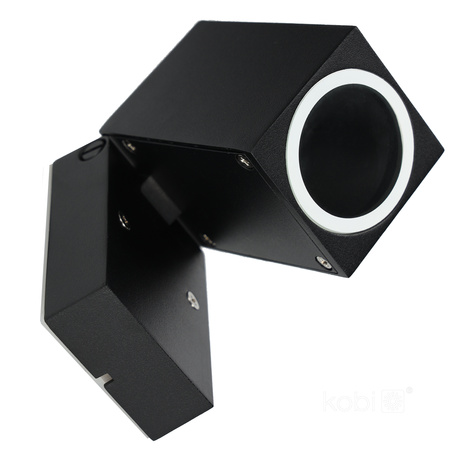 Lampa Ogrodowa Kinkiet Elewacyjny Zewnętrzny GU10 IP44 Czarna Quazar Kobi