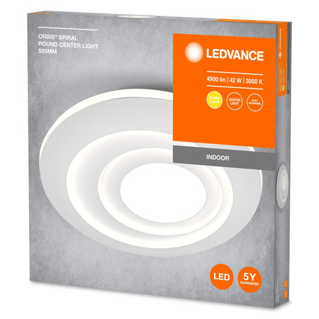 Lampa Sufitowa Plafon LED Oprawa Oświetleniowa 42W 50.5cm 2400lm Ozdobna Okrągła Biała LEDVANCE