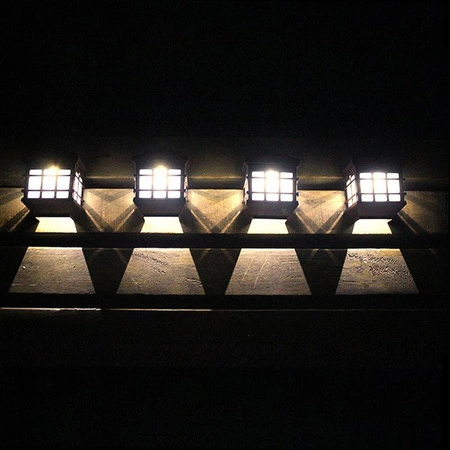 Kinkiet Lampa Solarna LED Ogrodowa Elewacyjna IP44 z Efektem Płomienia