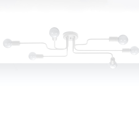 Lampa Sufitowa Oprawa Natynkowa Wisząca Zwis 6x E27 Żyrandol Nieregularna Biała Industrialna Vector Sollux