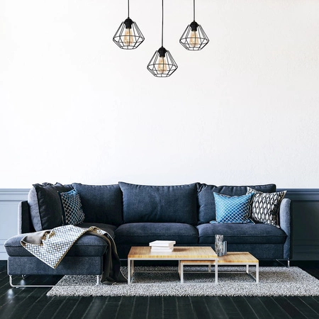 Lampa wisząca COLIN Czarny 3x E27 MILAGRO styl loft industrial metal
