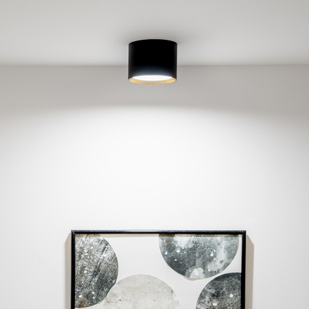 Oprawa HALOGENOWA Natynkowa SUNLA Tuba Gx53 LED Spot Kinkiet Sufitowa Walec Czarno - Złoty LUMILED