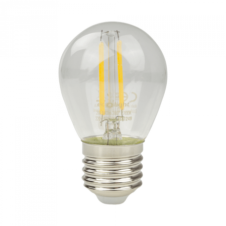 Żarówka LED Kulka P45 E27 2W 240lm 2700K Ciepła FILAMENT Ecolight