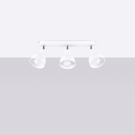 Lampa Sufitowa Oprawa Natynkowa Reflektor 3x E27 Ruchoma Geometryczna Biała Industrialna Elba Sollux