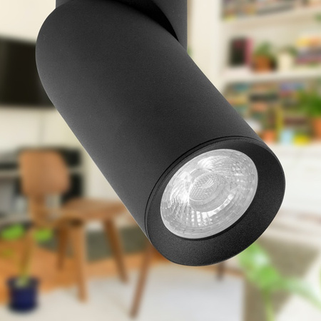 Lampa ścienna kinkiet 2x GU10 LED ruchomy czarny