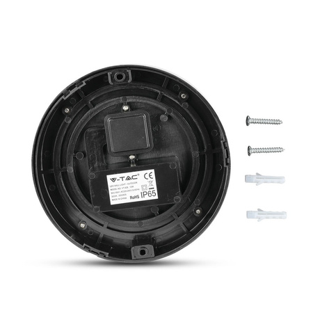 Kinkiet ścienny LED 12W 3000K IP65 Czarny Okrągły VT-828 V-TAC