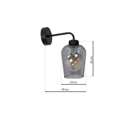 Lampa Ścienna Kinkiet SANTIAGO SMOKED 1xE27 Milagro