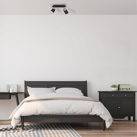 Lampa sufitowa JOKER CZARNY ZŁOTY 2x GU10 MILAGRO Metal styl nowoczesny