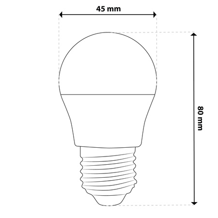 6x Żarówka LED E27 Kulka P45 8W = 60W 880lm 6500K Zimna 180° LUMILED
