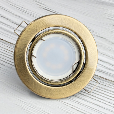 Oprawa HALOGENOWA Podtynkowa Ruchoma Okrągła Antyk Blacha GU10 MR16