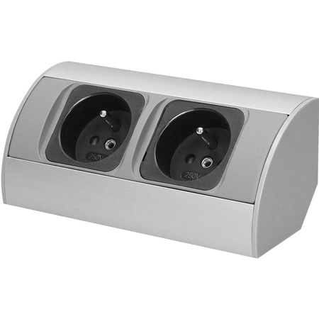 Gniazdo Podwójne Meblowe Elektryczne Narożne Natynkowe Listwa Podszafkowe ORNO