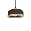 Lampa wisząca STUDIO 1xE27 Klasyczne Klosze Drewniane Wykończenie Czarna MLP8851 Milagro Metal + Drewno