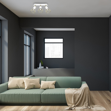 Lampa Sufitowa DANTE Biała Złota 3x mini GU10 Milagro