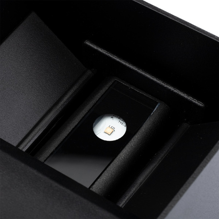 Kinkiet Ogrodowy LED Lampa Elewacyjna Zewnętrzna 2x3W 4000K Regulowana góra dół Czarna