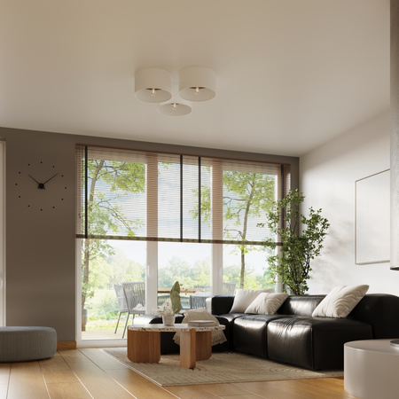 Lampa Sufitowa Plafon E27 Owalna Ciemny Brąz Skandynawska Telesto Sollux