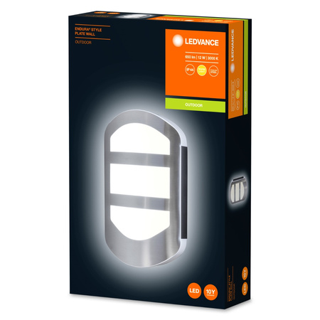 Lampa Ogrodowa Zewnętrzna Kinkiet Elewacyjny LED 12W 650lm 3000K IP44 Srebrny Endura Ledvance