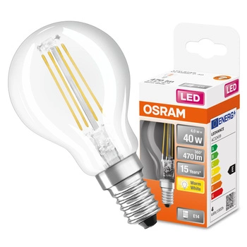 Żarówka LED P45 Kulka E14 4W = 40W 470lm 2700K Ciepła 300° Retrofit Filament CLASSIC Osram