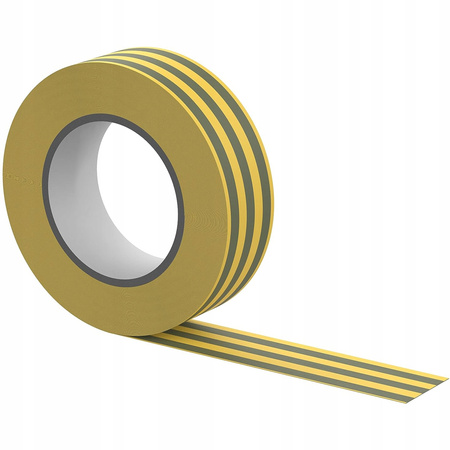 Mocna Taśma Izolacyjna PCV Wodoodporna 15mm x 0,13mm Żółto-Zielona 10m