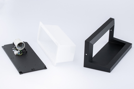 Kinkiet Ogrodowy Elewacyjny Lampa Ścienna E27 CETUS CZARNA Prostokątna