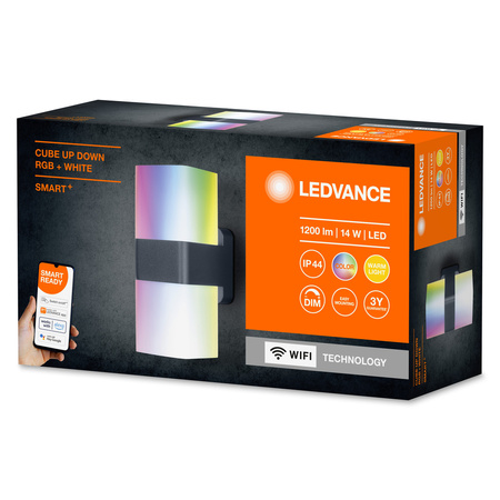 Kinkiet ogrodowy LED INTELIGENTNY 13,5W RGB+W Ciemny szary SMART+ WiFi CUBE LEDVANCE