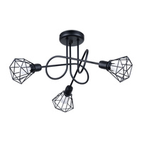 Lampa Sufitowa Wisząca 3x E14 Żyrandol Geometryczna Geometryczna Czarna Nowoczesna Artemis Sollux