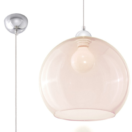 Lampa Sufitowa LED Wisząca BALL E27 Zwis Okrągła Szampańska SOLLUX