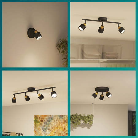 Lampa Sufitowa Reflektor 2x GU10 Czarna-Miedziana Niall Philips