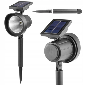 Lampa Ogrodowa LED Solarna Wbijana Reflektor 0,4W IP44 Czujnik Zmierzchu Barwa Zimna 