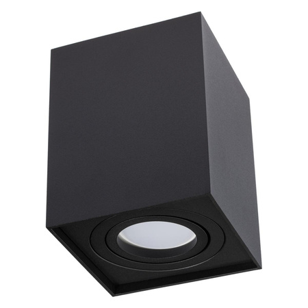 Oprawa Natynkowa HALOGENOWA Spot Tuba Ruchoma GU10 Kwadratowa Czarna 115mm AMAT-L LUMILED