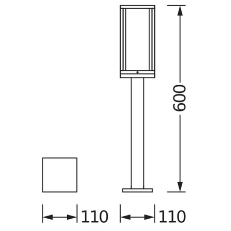 Lampa Ogrodowa Słupek Zewnętrzny Stojący E27 Szary IP44 Endura Osram