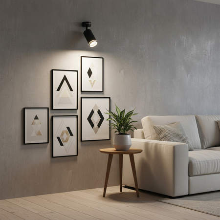 Oprawa Ścienno-Sufitowa Reflektor Punktowy GU10 Czarna PARIS Sanico Goldlux