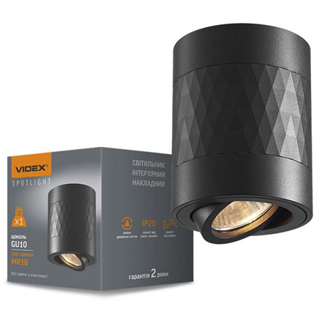 Oprawa Natynkowa SPOT 1x GU10 Ruchoma Czarna STANLEY Videx