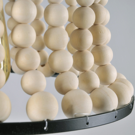 Lampa Wisząca Sufitowa BRENA 1x E27 Zwis Czarna Drewno GOLDLUX (Polux)