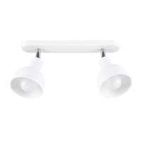 Lampa Sufitowa Oprawa Natynkowa Reflektor 2x E27 Ruchoma Geometryczna Biała Industrialna Elba Sollux