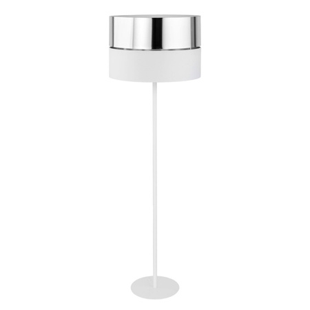 Lampa Podłogowa Stojąca HILTON Abażur Biało-Srebrna E27 5470 TK Lighting