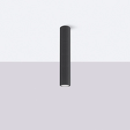 Lampa Sufitowa Reflektor Tuba Spot 1x GU10 Czarna Karbon Deep Space SL.1571 Sollux