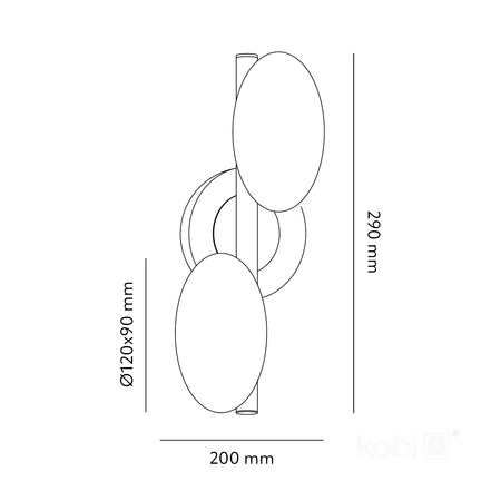 Kinkiet Ścienny Lampa Natynkowa 2x G9 Czarna Złota Elipse Elegance Kobi