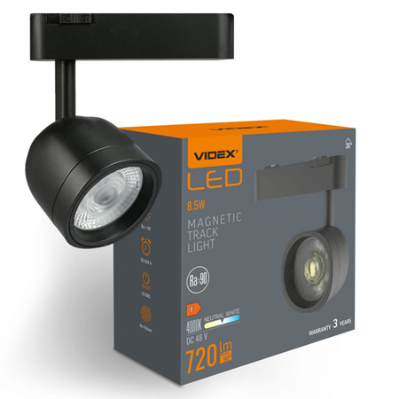 Lampa LED do Szyny Magnetycznej 8.5W 720lm 4000K Neutralny CRI90 36° Czarna VIDEX