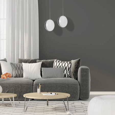 Lampa wisząca LIRA 10W LED Okrągła Srebrne Elementy Biała ML5495 Milagro Metal + Tworzywo sztuczne