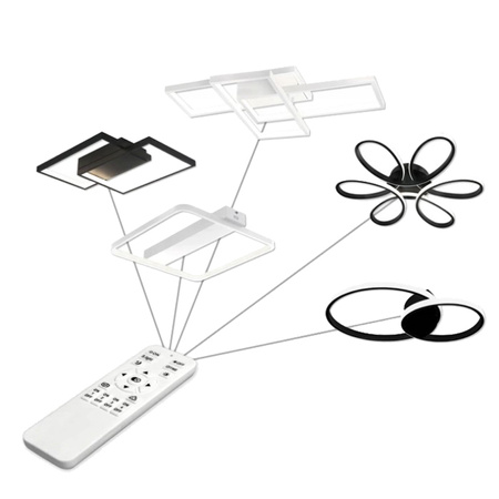 Lampa Sufitowa Żyrandol LED Galax 40W czarny + Pilot