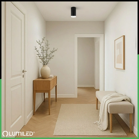 Lampa Sufitowa Reflektor LED Oprawa Spot Tuba GU10 IP44 ADERO Czarna Lumiled