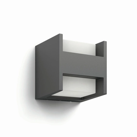 Kinkiet Ogrodowy Lampa Elewacyjna Zewnętrzna LED 9W 800lm 2700K IP44 Antracyt Arbour Philips