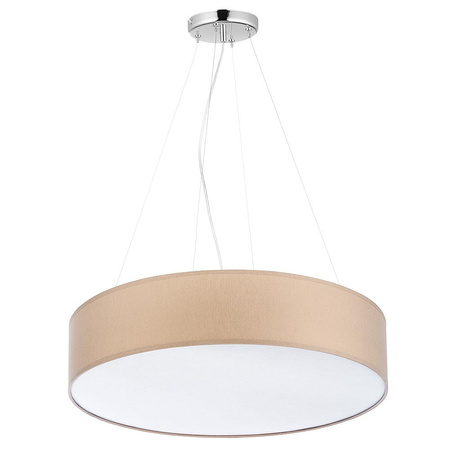 Lampa Sufitowa Wisząca RONDO BEIGE Chrom Beżowo-Biała Minimalistyczna 4xE27 3988 TK Lighting