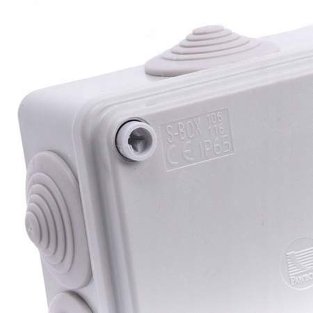 Puszka Instalacyjna Natynkowa Hermetyczna S-BOX 106 100x100x50 IP65 6 Dławików PAWBOL