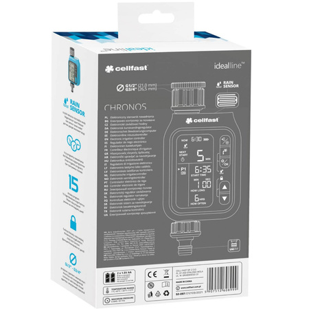 Elektroniczny Zegar Sterownik Programator Cyfrowy Nawadniania Ogrodowy Chronos IDEAL CELLFAST
