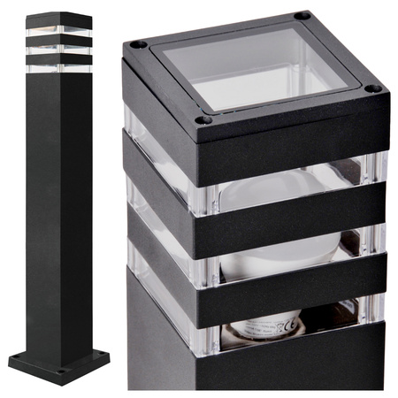 SŁUPEK ogrodowy lampa oprawa stojąca LED E27 TEKSAS grafit 74cm GOLDLUX (Polux)