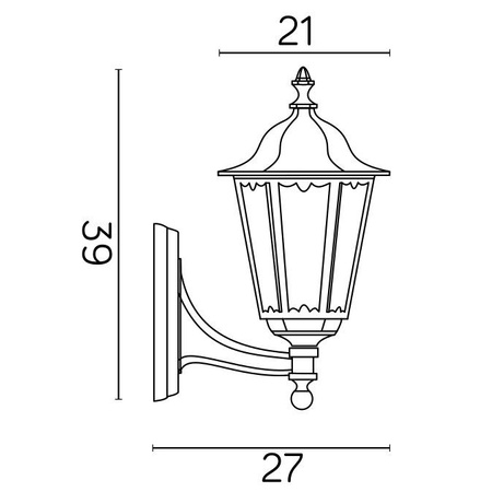 Lampa Ogrodowa Zewnętrzna Elewacyjna KINKIET LED Retro Midi K 3012/1/M g E27 Su-Ma