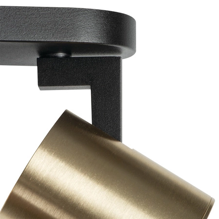 Kinkiet Oprawa Ścienna Sufitowa Regulowana LED GU10 Okrągła Czarna Złota Laurin Kanlux